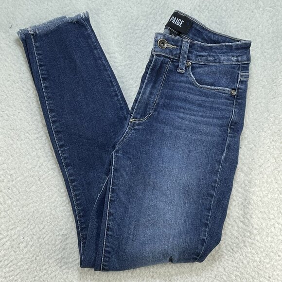 Paige Jeans Womens Size 25 Blue Mid Rise Denim Hoxton Ankle Jeans 24x25 - Picture 1 of 13